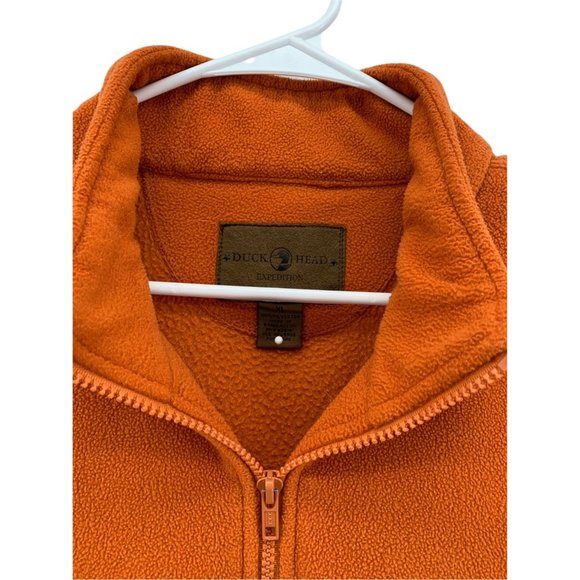 DUCK HEAD Shirt Men's Long Sleeve 1/4 Zip Sweatshirt Orange Size Extra Large - Picture 6 of 12